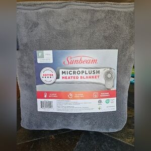 Sunbeam Microplush Heated Blanket - Soft Gray